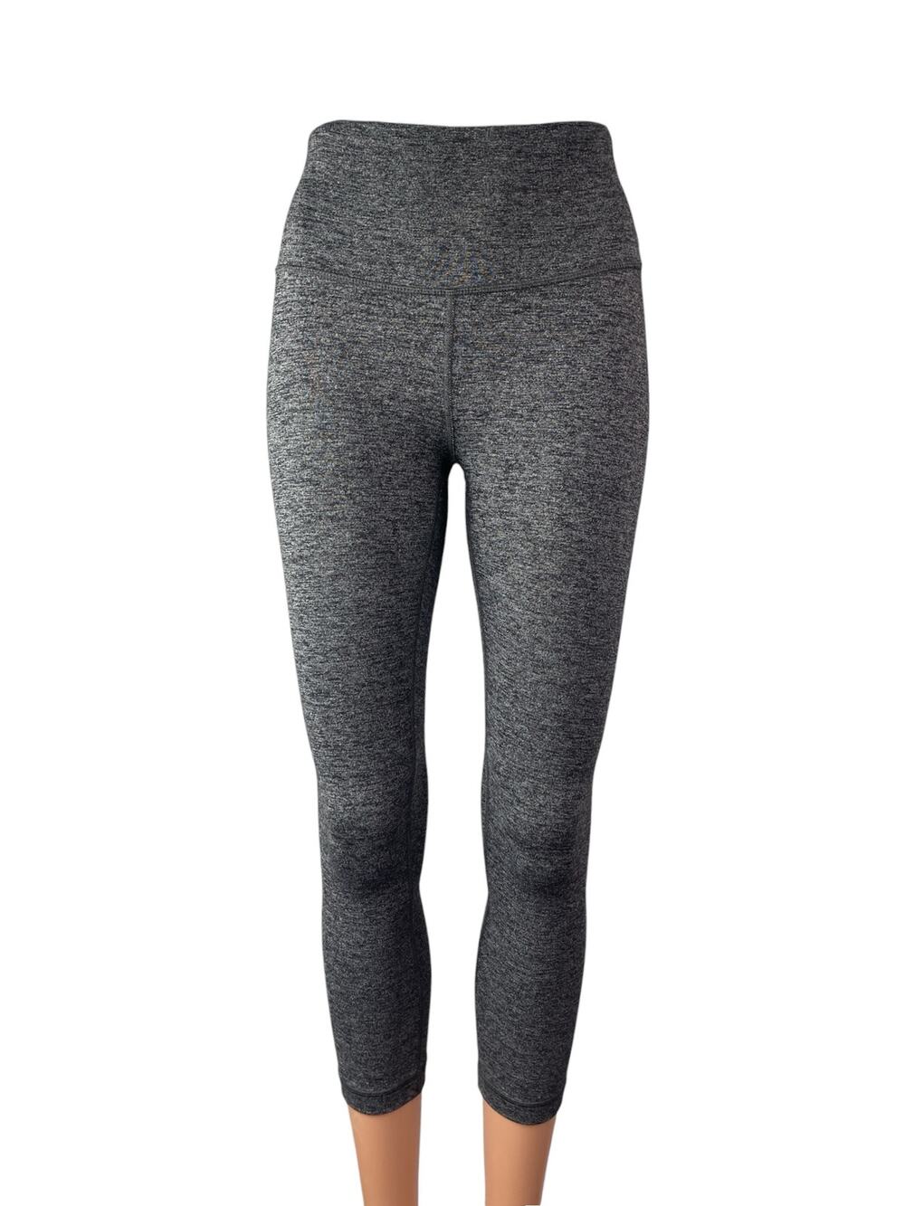 Lululemon Women's Gray Mid Rise Skinny Yoga Athletic Activewear Leggings Pants 4